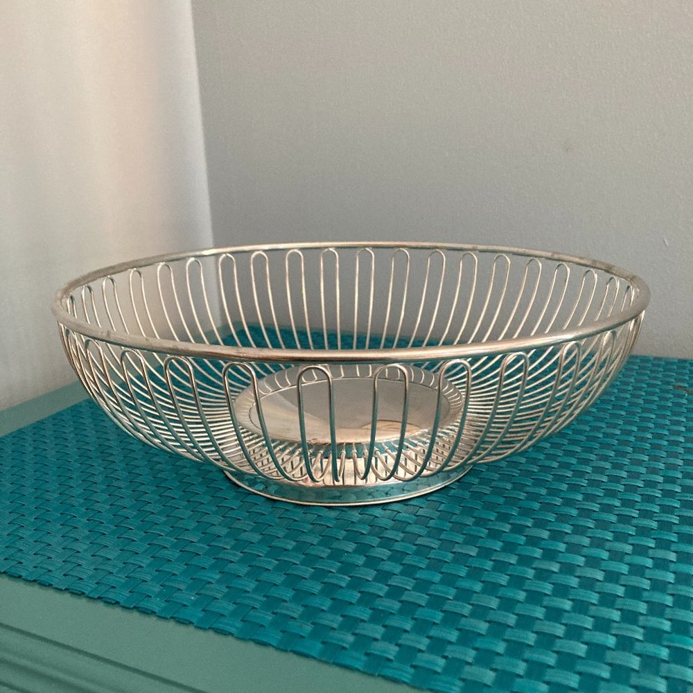 Silver Plate Bread Basket NOS Vintage 10" - Picture 9 of 11